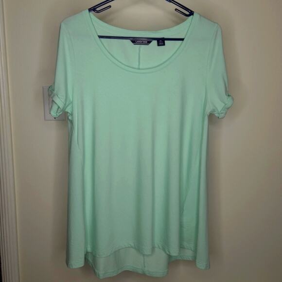 Lands' End Womens Aqua Green Short Sleeve Top Size M 10-12 - Picture 1 of 6
